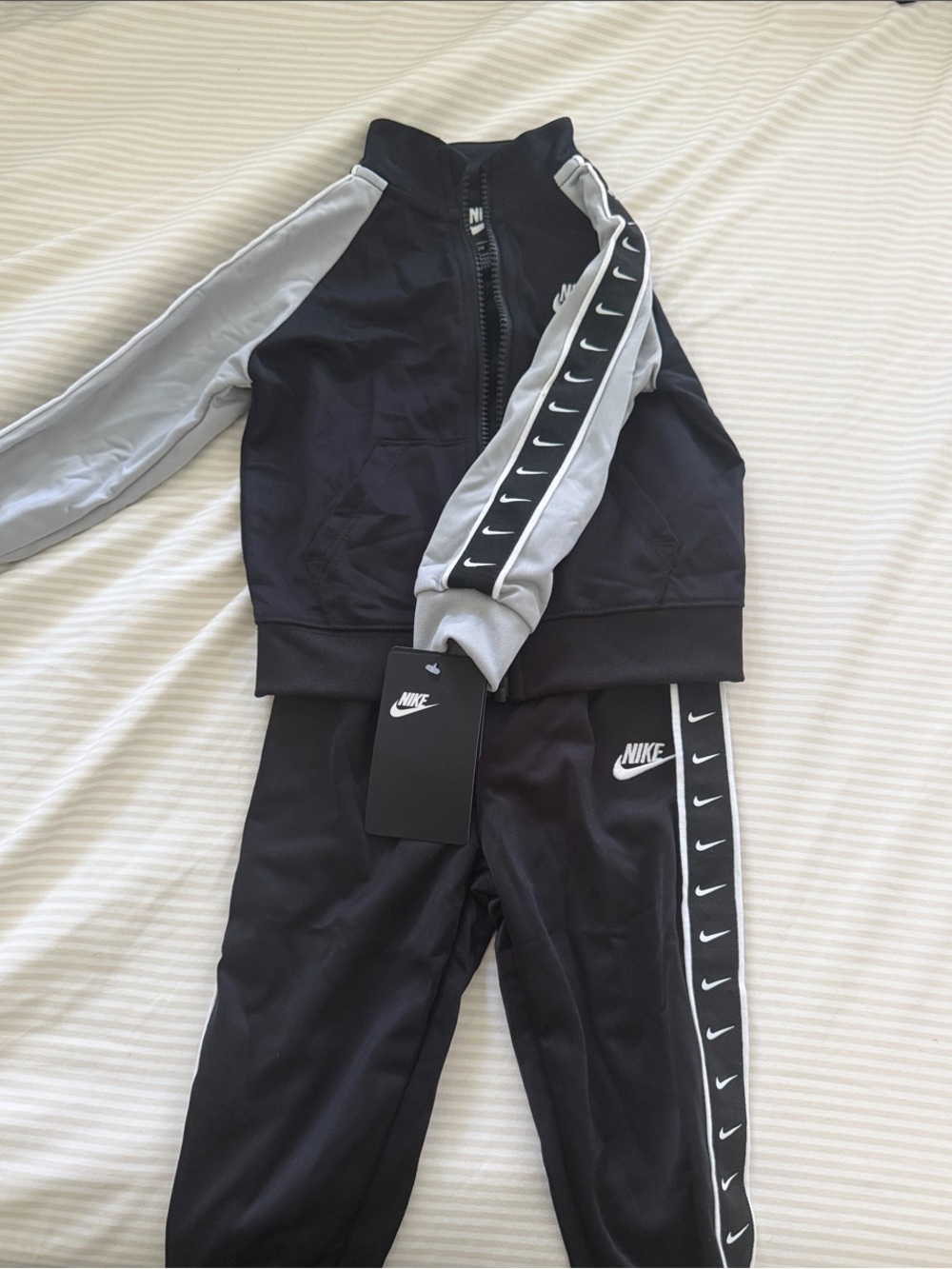 Nike Black & Gray Repeat Swoosh Track Set